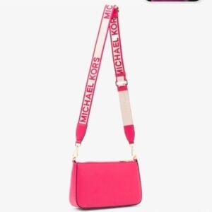 Michael Kors 2 pc Jet Set Travel Adjustable Crossbody Strap NWT